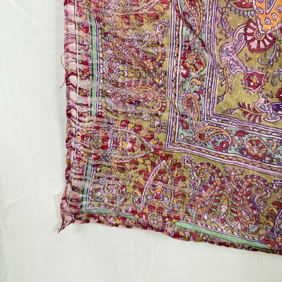 Purple Paisley Silk Scarf 42" X 42" Shirt * Skirt * Swim Suit Cover-Up - Picture 6 of 12